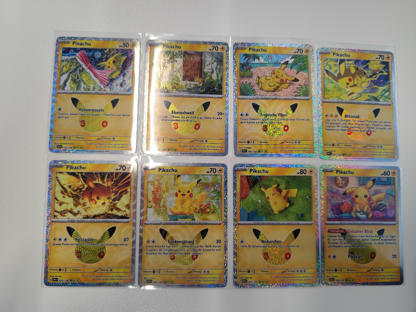 Pokémon Sammelbilder & Trading cards: 8x Pikachu 30th Anniversary DE – Neu (gemäss Beschreibung) aus Sissach von Akimbaro