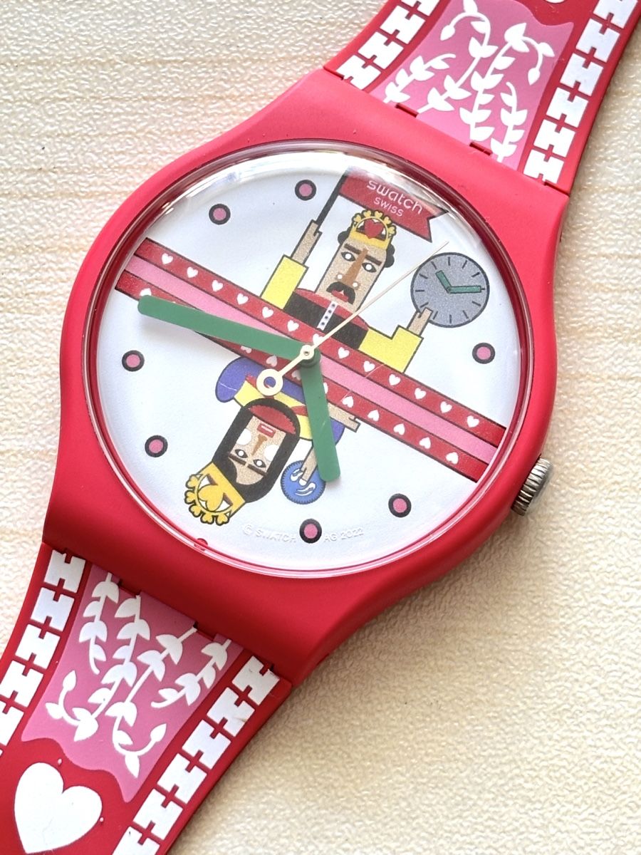 Swatch Orologi: Swatch Uhr Rot mit Motiv  – Usato da Grenchen venduto da chththl