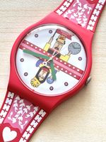 Swatch Uhr Rot mit Motiv 