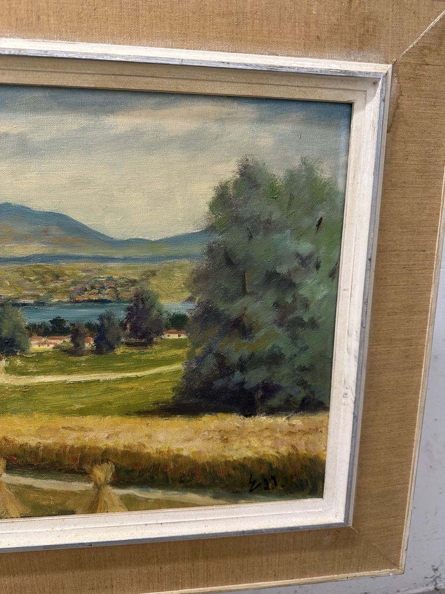 Dipinti: Gemälde Landschaft mit See und Bergen Erntezeit – Usato da Ebikon venduto da Gaenggeliwaar 5