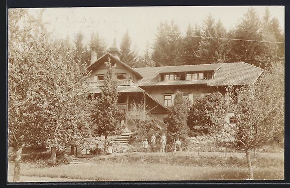 Cartoline postali: Foto-AK Pfäffikon, Gasthaus Waldfrieden – Usato da Berlin venduto da bartko-reher