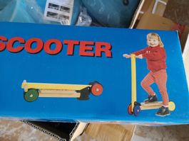 Tretroller Laufrad Scooter Holzroller Kinder Rad Holz Neu