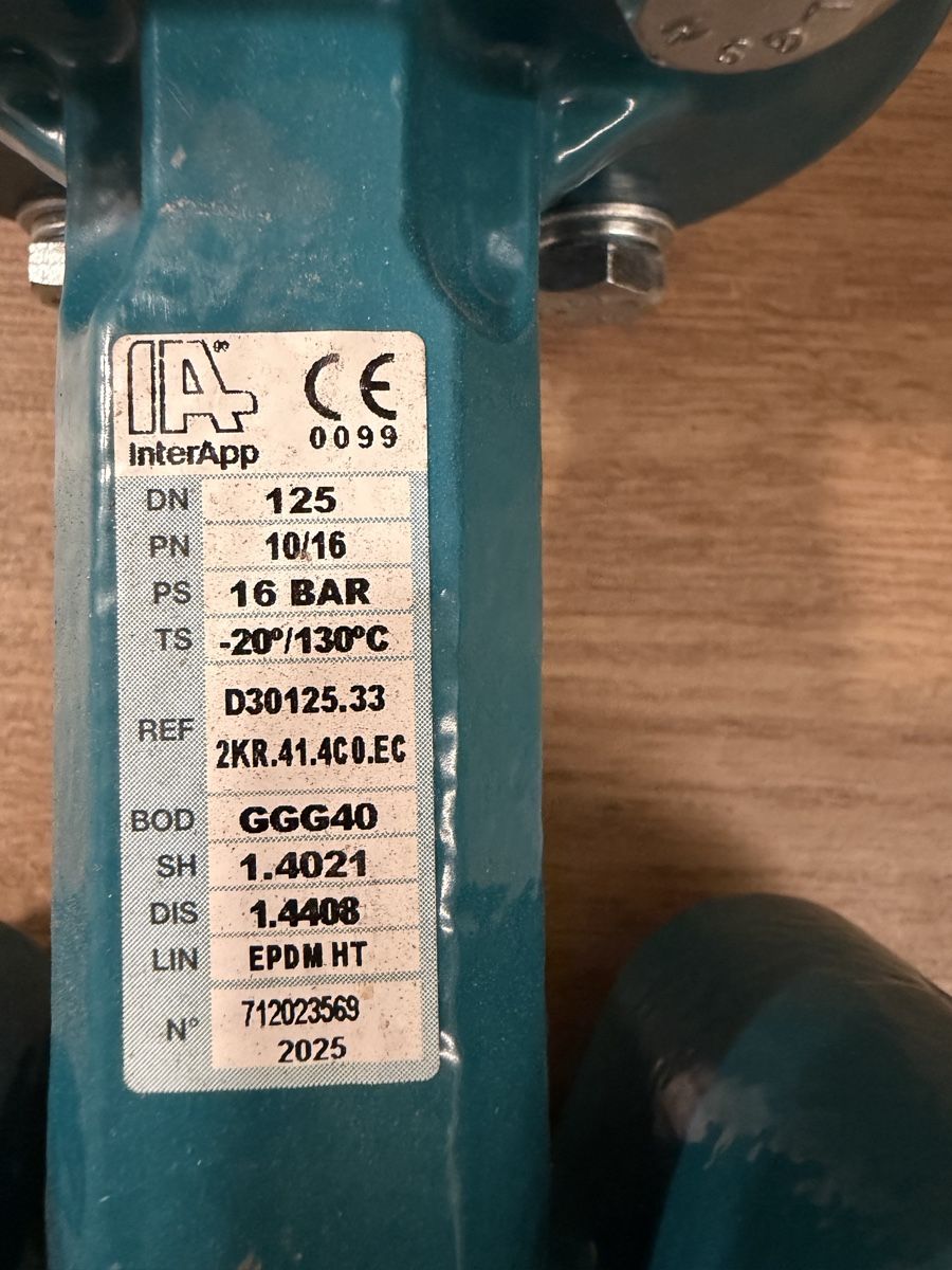 Armaturen: InterApp Absperrklappe DN125 PN16 mit Handrad neu – Neu (gemäss Beschreibung) aus Waltenschwil von kneda 1