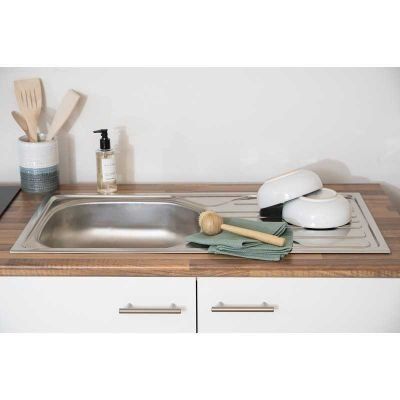 Cucine complete: 371 - Küchenzeile Singleküche 210cm Eiche/Sägerau/Weiss – Nuovo e nell'imballaggio originale da Wallenwil venduto da toesstalvertrieb 4