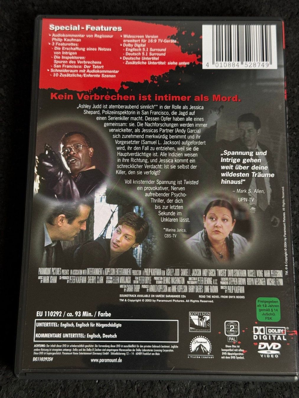Tutti i DVDs: TWISTED "Der erste Verdacht" DVD EN/DE – Usato da Fribourg venduto da tschjoly 1