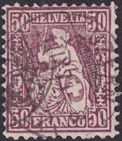 Sitzende Nr.43 (weisses Papier) LUZERN: 1.DEZ.1871, K: 100.-