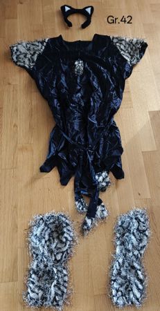 Katzekostüm schwarz Grösse 42