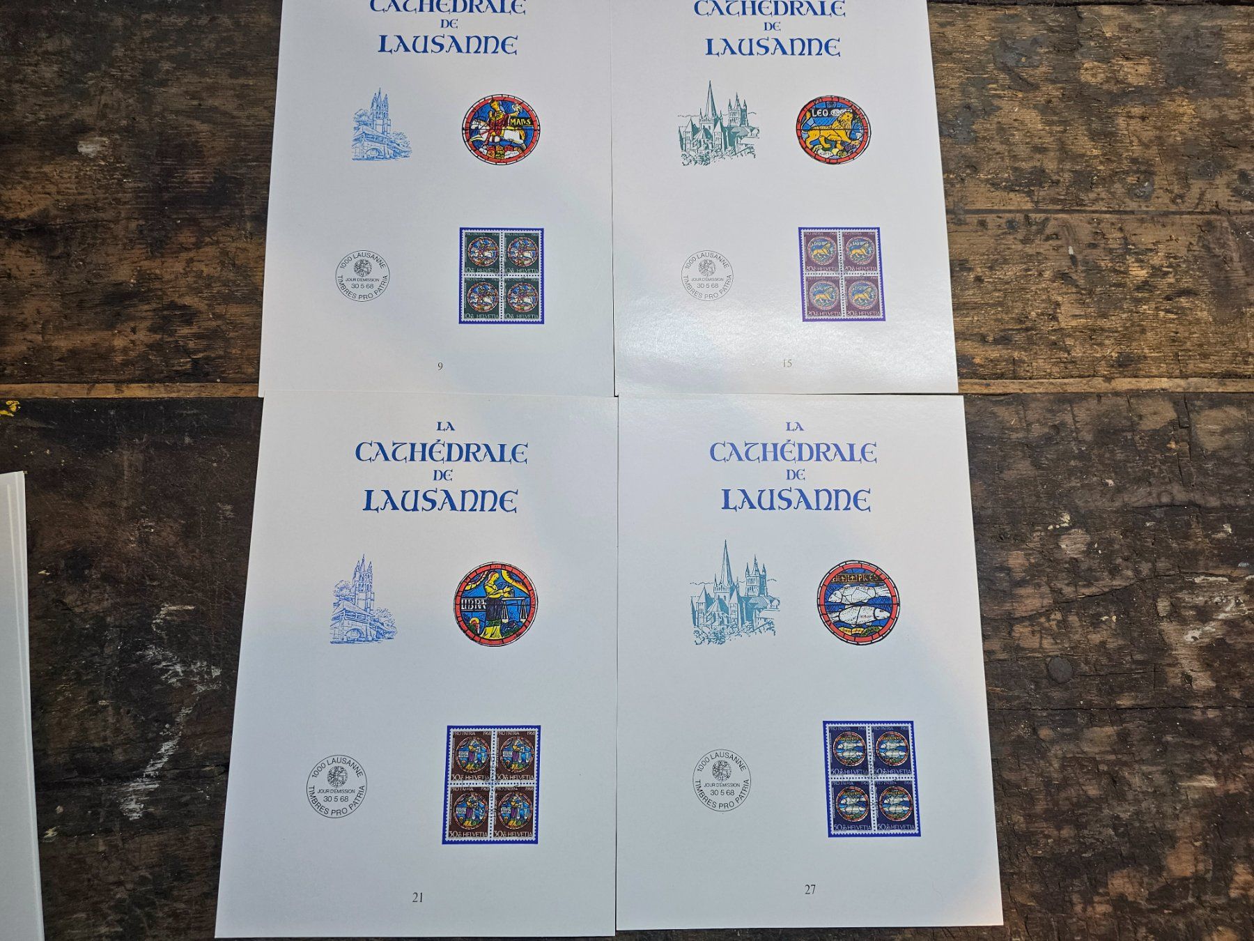 Tutti i francobolli: CH 1968 La Cathedrale de Lausanne - Documenti storici – Usato da Monte Carasso venduto da giave