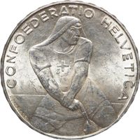 Schweiz Bundesmünze 5 Franken 1939 Laupen