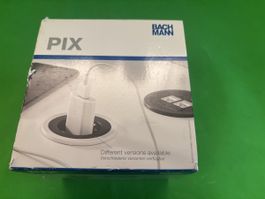 Bachmann PIX Steckdose 926.005 schwarz 2m Kabel neu