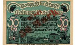 Lichtenstein Callnberg 50 Mark Überdruck 01.04.1921 VZ
