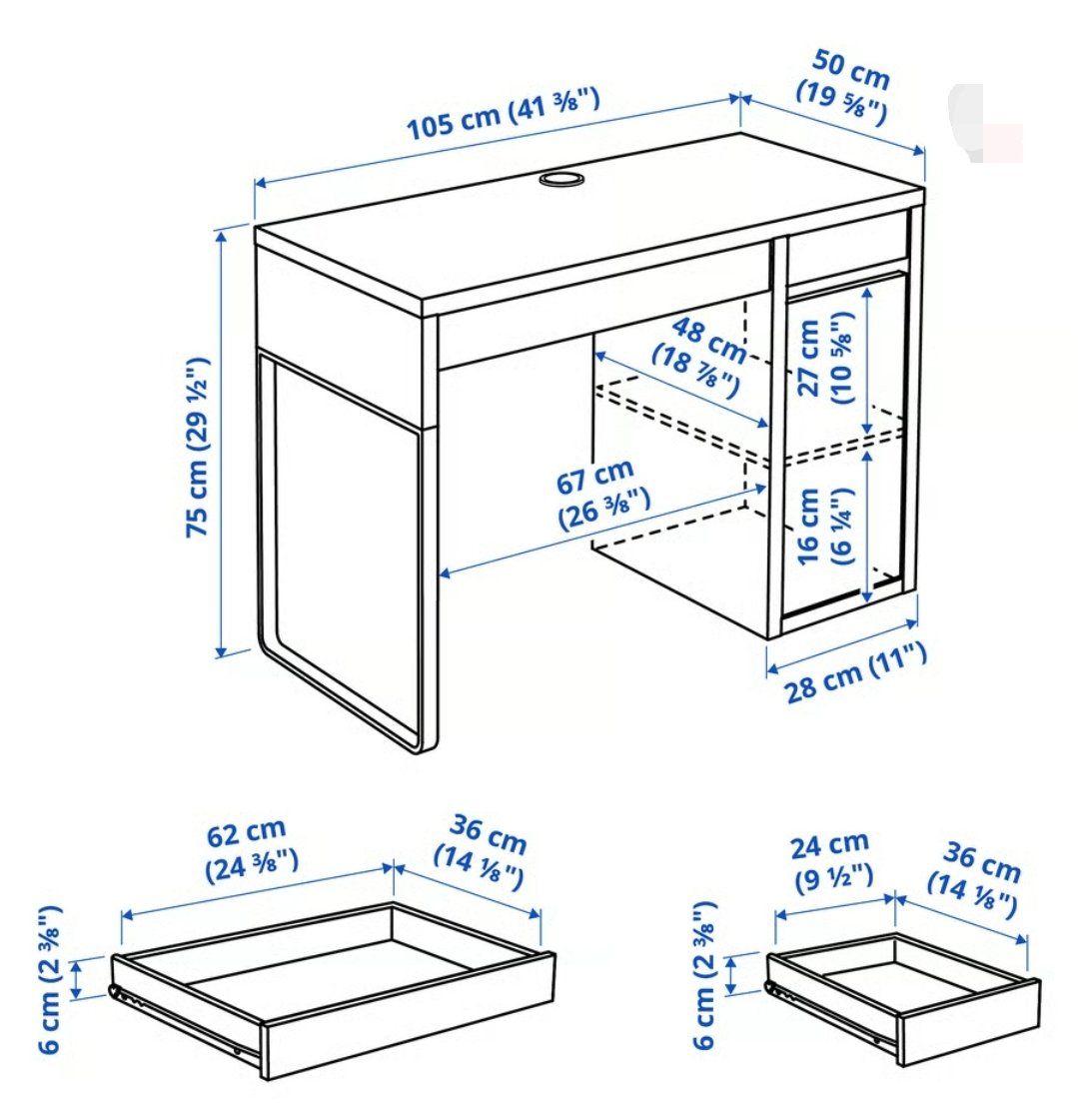 Ikea Scrivanie: Kinderpult MICKE 105x50 cm – Usato da Luzern venduto da Duckybook 1