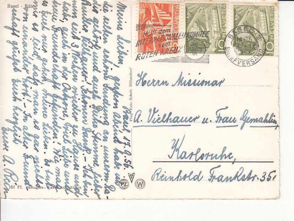 Ansichtskarten: Basel 1956 – Gebraucht aus Bürglen TG von StampGraf 1