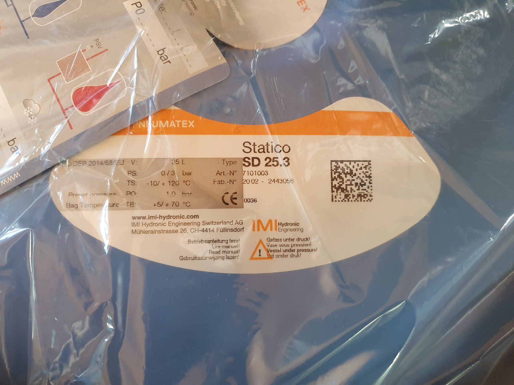 Heizgeräte: Expansionsgefäss Pneumatex Statico SD25.3 – Neu und originalverpackt aus Dürnten von ch-solarAG 2