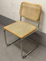 Vintage freischwingerstuhl mit wiener geflecht
