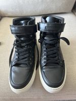 MCM High-Top Black Leather Sneaker, Size 43, Winter Style