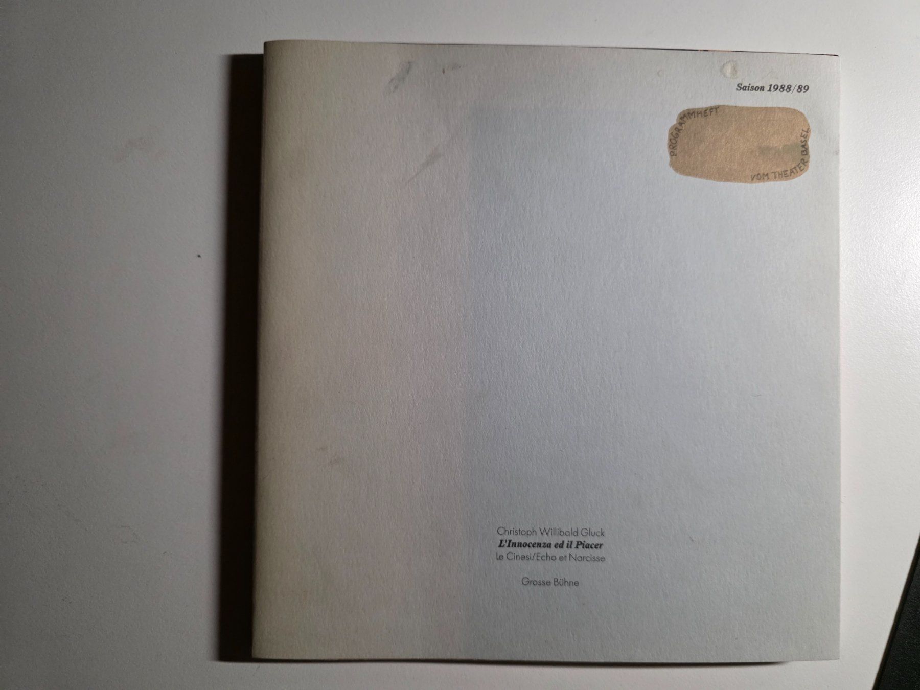 Libri: Programm Heft Theater Basel 1988/89 – Usato da Walterswil BE venduto da Lonitti