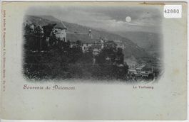 Souvenir de Delemont - Le Vorbourg im Mondschein