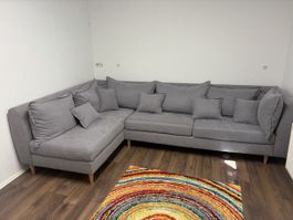 Ecksofa grau Stoff gute Zustand
