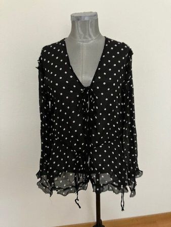 Chemisier à pois noir et blanc -T M
