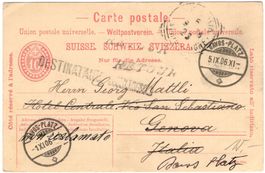 RETOUR Stempel auf Ganzsachen-Postkarte von DAVOS-PLATZ