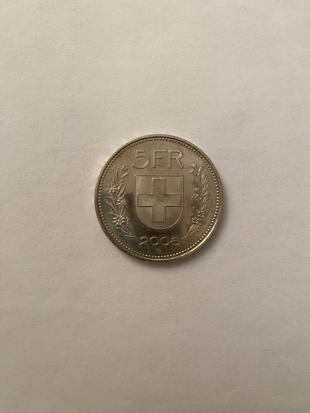 Tutti le monete: Rare 5.- fr 2008 C-N faible tirage – Usato da Corsier-sur-Vevey venduto da Ginoarturo