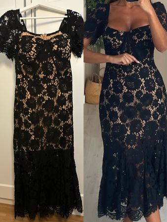 Schwarzes Spitzenkleid, Grösse M, perfekt für den Frühling!