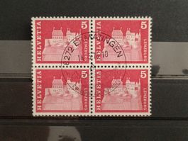 1968 Lenzburg Viererblock Vollstempel