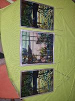3  Bleiglas Fensterbilder, signiert AMM