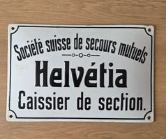 Emailschild Helvetia Versicherung Plaque émaillée
