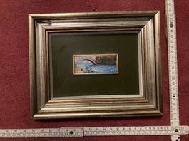 Miniatura olio su tela, cornice legno, Bartani Viscardo.