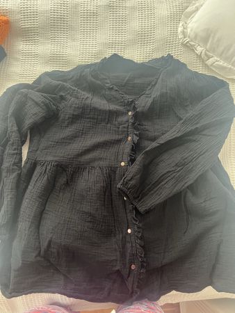 Vertbaudet Maternity Cotton Blouse with Ruffles, top conditi