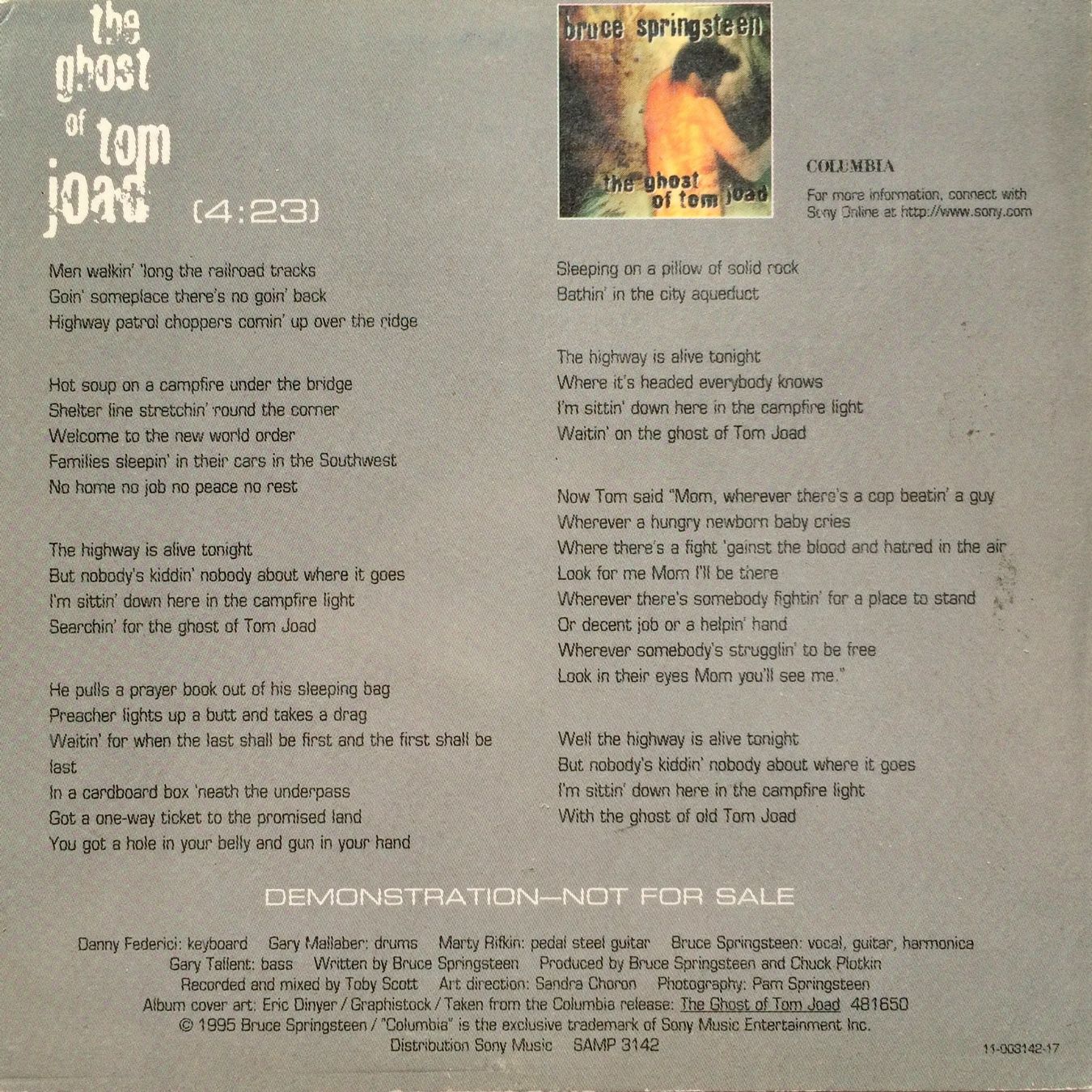 CD: BRUCE SPRINGSTEEN - THE GHOST OF TOM JOAD – Usato da Bottens venduto da hotter-than-hell 1
