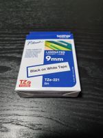 Brother Schriftband TZe-221 9mm schwarz auf weiss