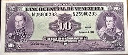 VENEZUELA 10 BOLIVARES 1992 (UNC)