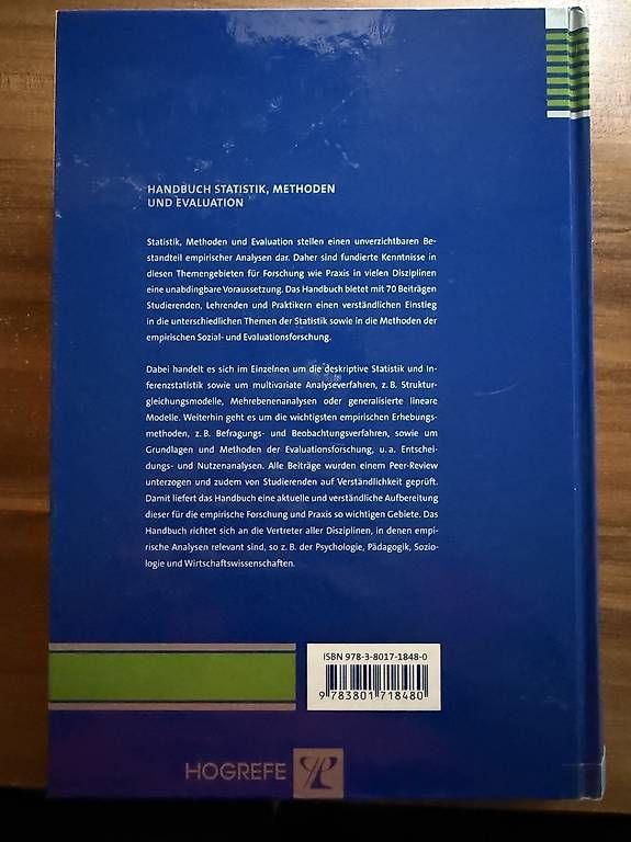 Livres: Handbuch Statistik, Methoden und Evaluation – D'occasion à Murgenthal par tannenruh24 1
