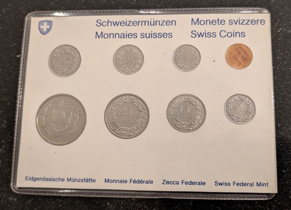 Tutti le monete: Münzsatz Schweiz 1976 stgl – Usato da Arch venduto da moneyswiss