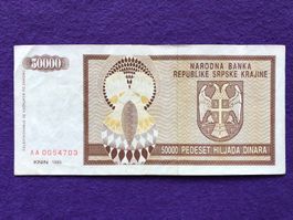 ***RAR - Knin 1993 - Republika Srpska Krajina - 50000 Dinara
