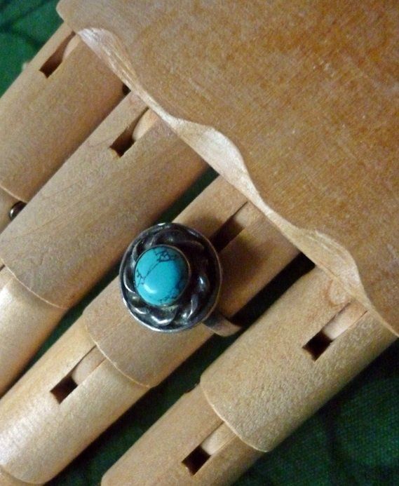 Anelli: Vintage SilberRing mit Türkis – Usato da Adliswil venduto da di_hans 2
