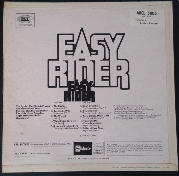 Dischi in vinile: Easy Rider, Original Soundtrack, Reissue 1969 – Usato da Zürich venduto da Chrigelvelo 1