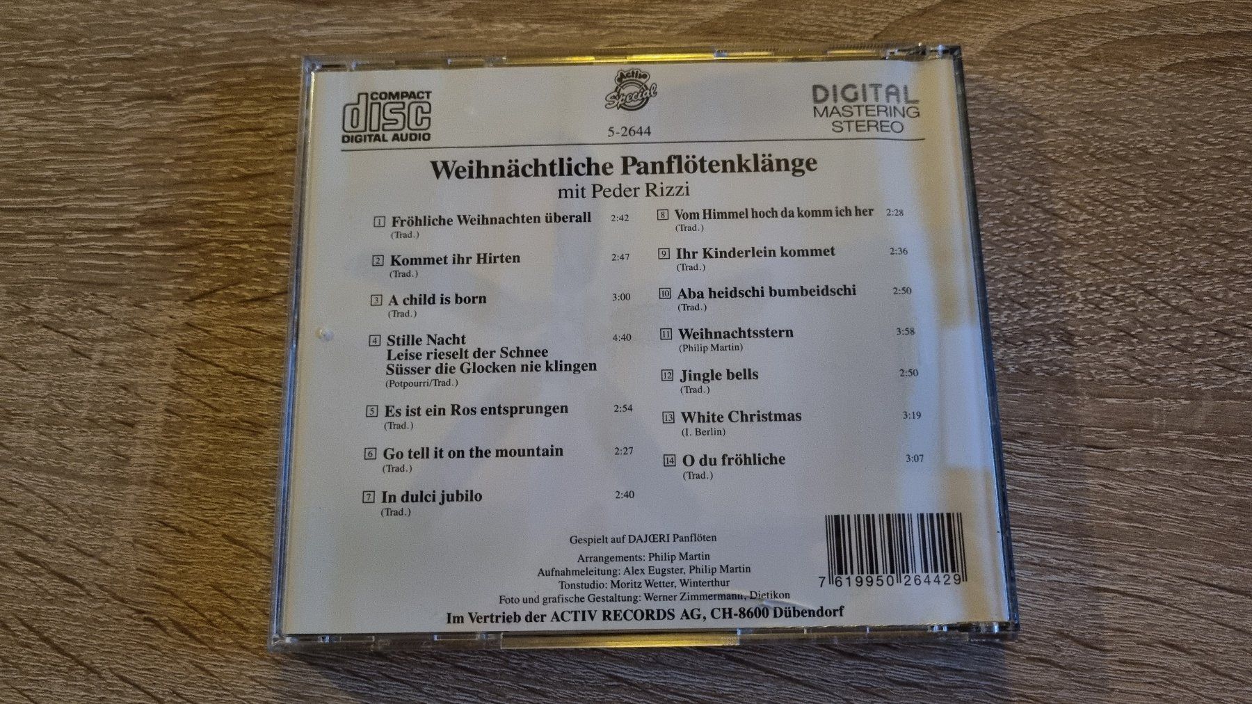 CD: Peder Rizzi - Weihnächtliche Panflöten Klänge – Usato da Hagenbuch ZH venduto da lecterr55 2