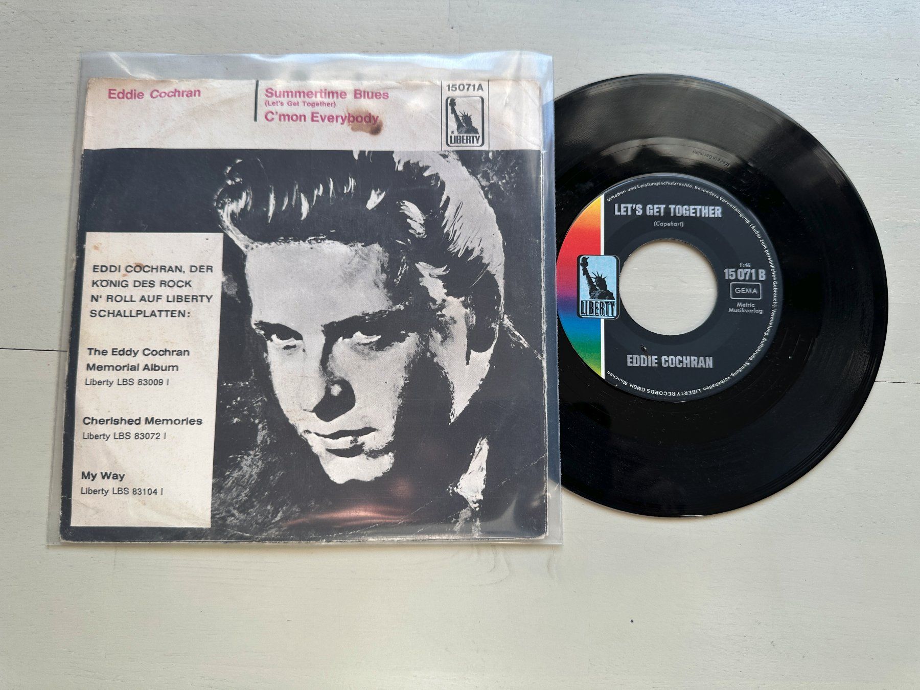 Dischi in vinile: EDDIE COCHRAN Super Single Summertimes Blues Kult Single – Usato da Basel venduto da Partridge 1