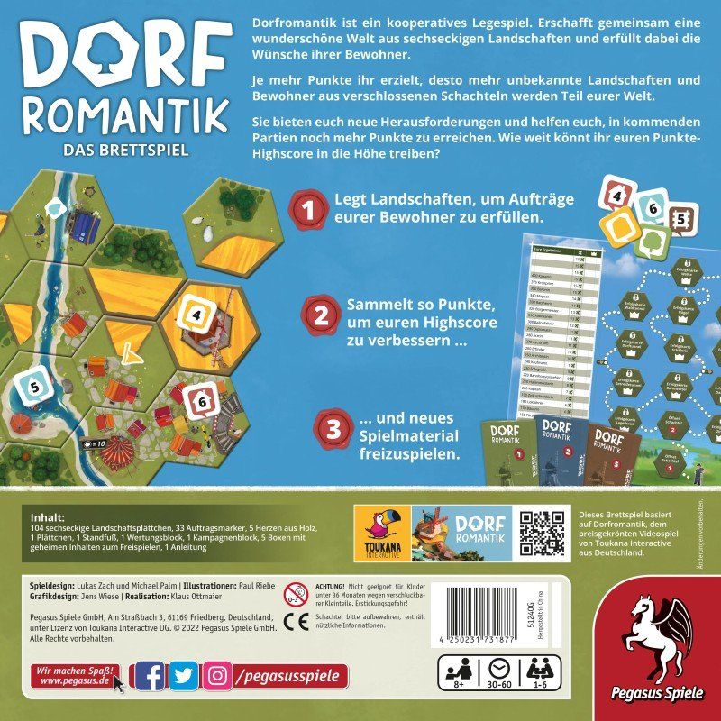 Pegasus Spiele Giochi: Spiel Dorfromantik – Nuovo e nell'imballaggio originale da Uster venduto da Ludit 1