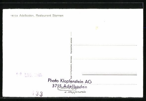 Cartoline postali: AK Adelboden, Restaurant Sternen – Usato da Berlin venduto da bartko-reher 1