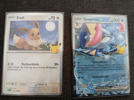 Pokemonkarten Evoli und Quajutsu ex deutsch