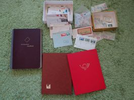 Sammlung Welt/Schweiz in 3 Alben + Schachteln ab CHF 1.--