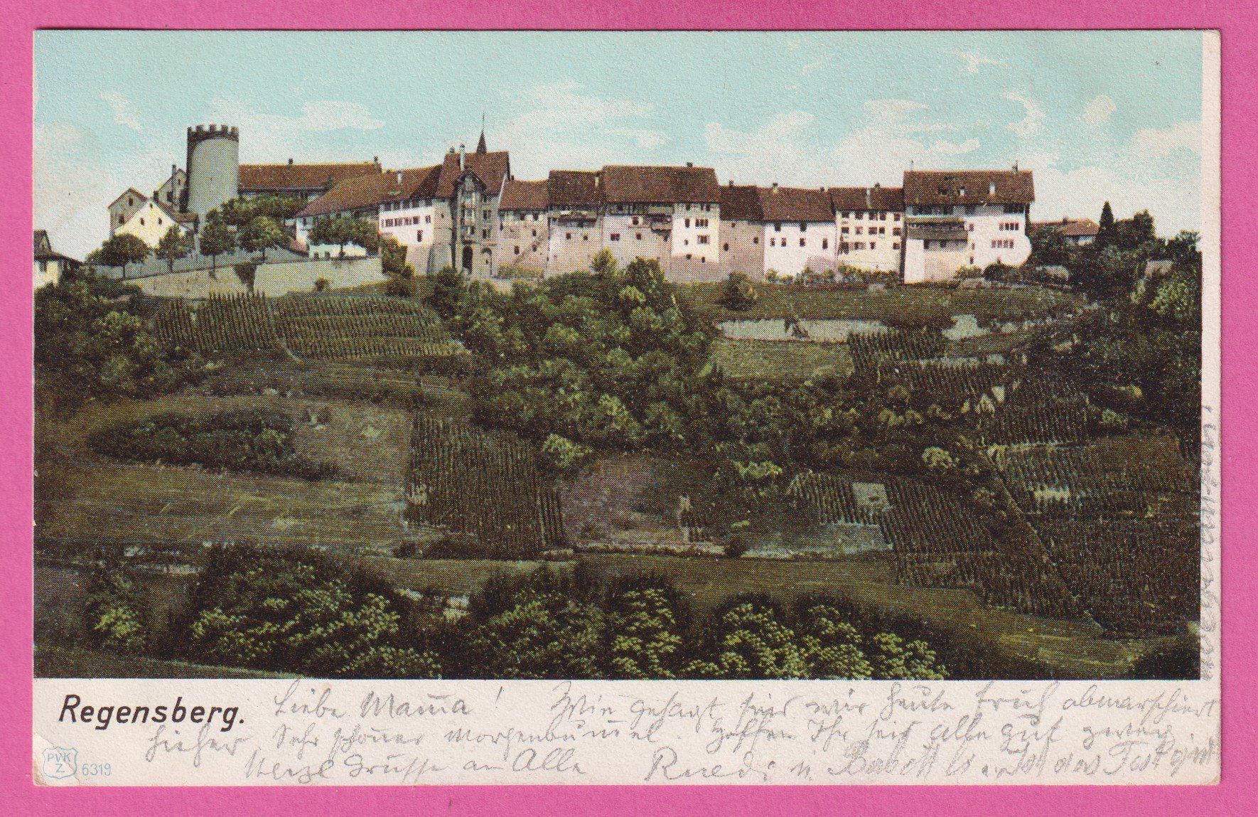 Ansichtskarten: Regensberg gel 1903 – Gebraucht aus Einsiedeln von dillie