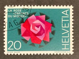 1971 Rose, Hilfswerk "Enfants du Monde" 20 C. ET (ZNr 492)