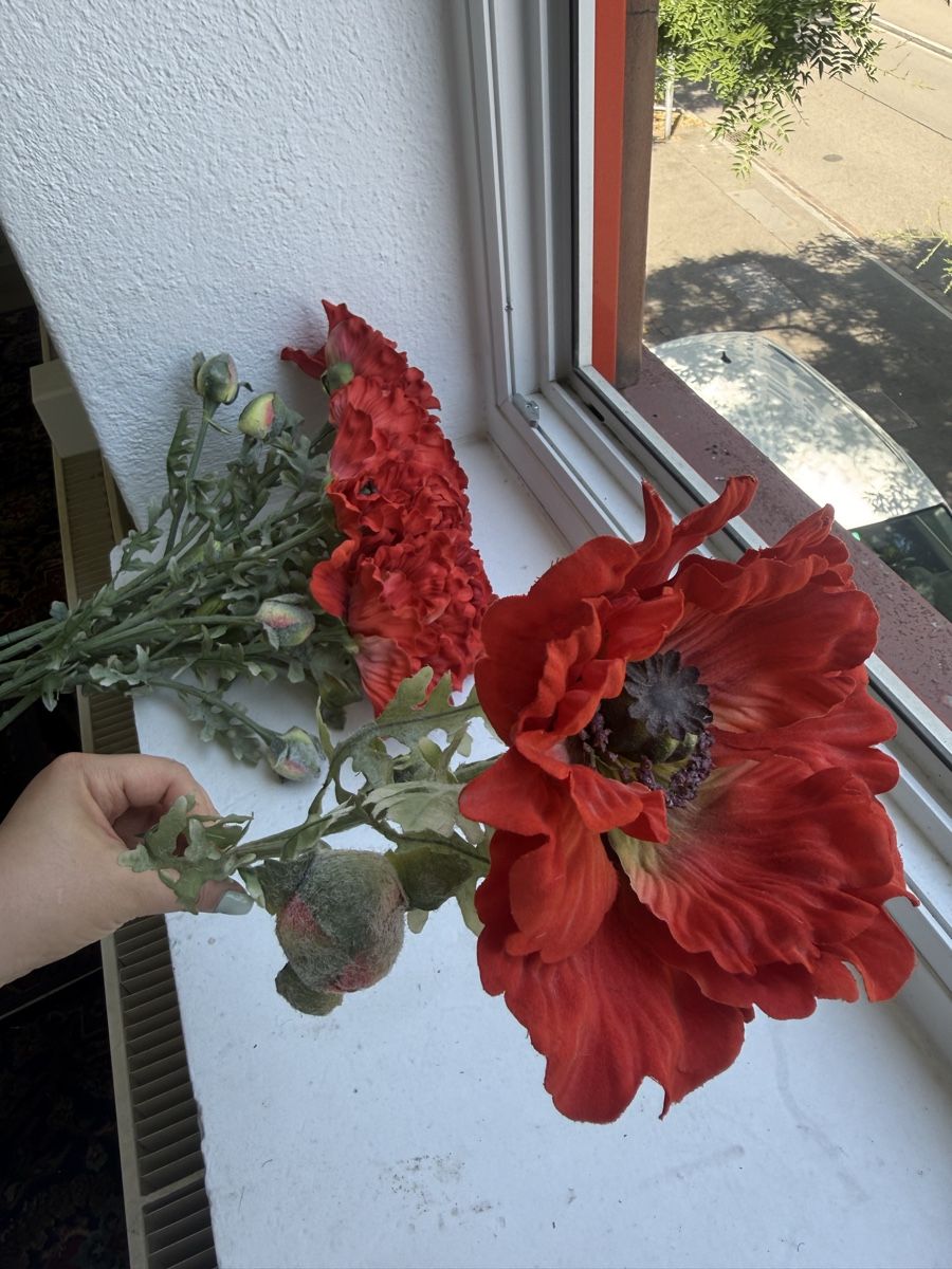 Piante & sementi: 8er Mohnblumen rot, 80cm, künstlich – Nuovo (secondo la descrizione) da Oberengstringen venduto da Derysh 3