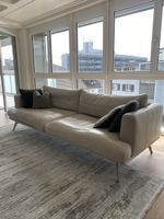 Ledersofa in light grey